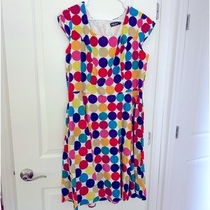 Rainbow polka dot dress